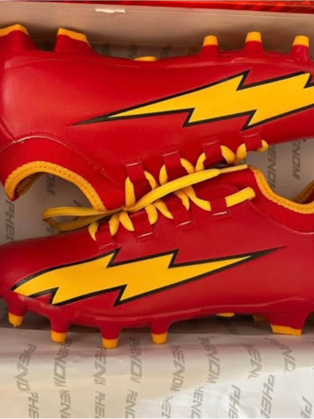 The Flash Football Cleats - Quantum Speed by Phenom Elite. Size 5